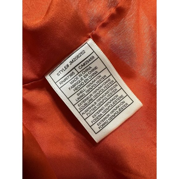 Betsey Johnson Orange Red Palms of Paradise Smocked Maxi Dress Size M Ruffle - Picture 8 of 8